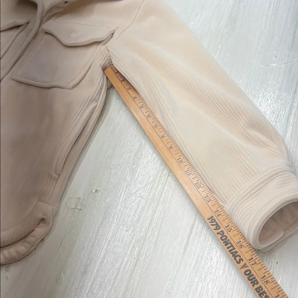 Abercrombie & Fitch Cozy Corduroy Cream Fleece Shacket Jacket Sz S - Picture 6 of 14